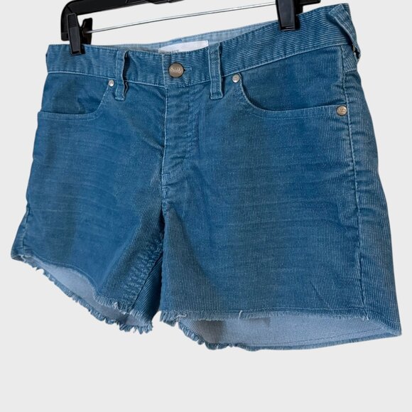 Carve Designs Oahu Corduroy Shorts Blue Women's Size 6 Mid-Rise Raw-Hem - Picture 2 of 11